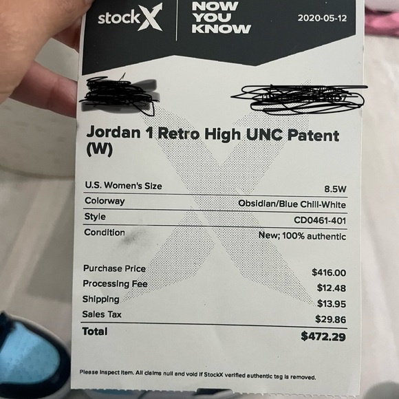 Jordan 1 Retro High UNC Patent us women’s size : 8.5 men size :7 - Picture 6 of 6